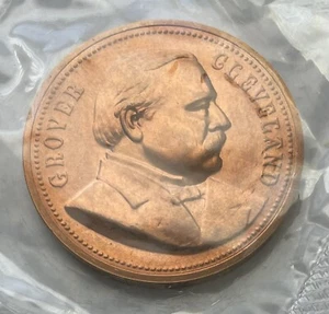 Medalla conmemorativa presidencial de bronce Grover Cleveland 34 mm sellada como nueva - Imagen 1 de 2