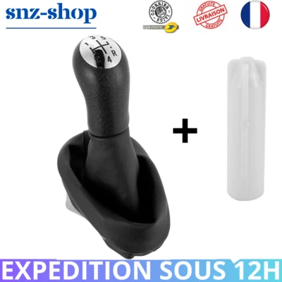 Pommeau Levier De Vitesse Renault Clio 3, Clio 2,Mégane Cuir Soufflet Adaptateur