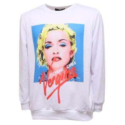 5018Q felpa uomo MINIMAL MNML bianco sweatshirt men - Immagine 1 di 4