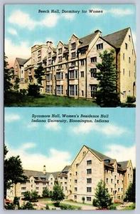 Indiana University Bloomington Indiana Sycamore Hall Beech Hall Dorm Postcard - Picture 1 of 2