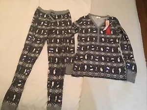 HANNA ANDERSSON 100%ORGANIC COTTON WOMENS PAJAMA WITH PENGUIN NWT-S - Picture 1 of 8