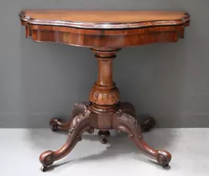 Antique Brazilian Rosewood games table carved rococo William IV 1835 original - Picture 1 of 16