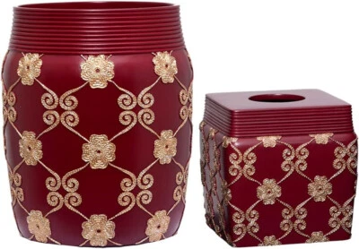 Популярная ванна шикарный розовый ванной комплект корзина и ткани, прочная смола, бордовый - Изображение 1 из 2