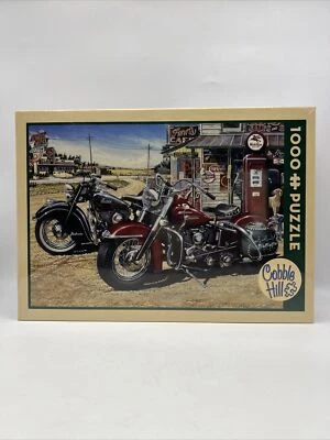 Cobble Hill Jack Pine 1000 Piece Puzzle "Two For The Road" Indian Motorcycles - Image 1 of 4