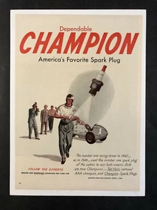 Anuncio vintage 1948 - bujía Champion - Ted Horn - Imagen 1 de 1