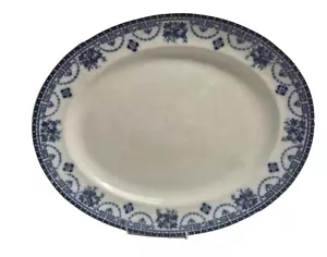 Burgess & Leigh Meat Platter Burleigh Ware 'Regent' Blue and White Antique - Picture 1 of 13
