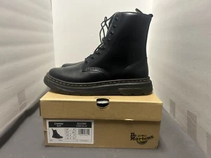 Dr.Martens Crewson Black Leather Lace-up Boots 31222001 - Mens Size 9 Women 10 - Picture 1 of 9