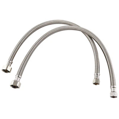Faucet Supply Lines S.S. Braided 3/8" Compression X 1/2" FIP, 20" Length, 2 Pack - Image 1 of 4
