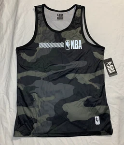NBA Mens Official Logo Sleeveless Shirt Dark Gray & Black Tank Top Size Medium - Picture 1 of 6