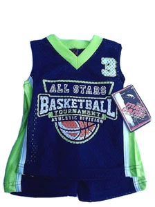 Blue Mesh Basketball Boys Short set 12 M Basketball 2 piece New with tags - Picture 1 of 4