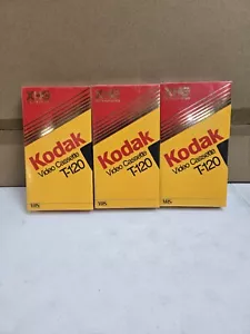 3 Kodak VHS Tape Cassette Extra High Grade T-120 6 Hours New Sealed Pack Of 3 - Picture 1 of 3