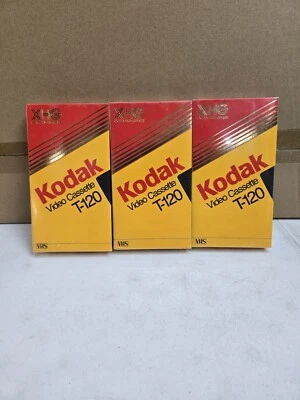 3 cassette de cinta Kodak VHS grado extra alto T-120 6 horas nuevo sellado paquete de 3 Foto 1 de 3