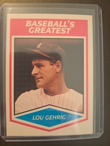LOU GEHRIG NEW YORK YANKEES 1989 BASEBALL'S GREATEST CMC BASEBALL CARD