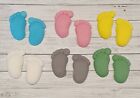 6 pairs footprints handmade 100% edible cupcake toppers *any colour*