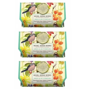 Set/3 Michel Design Works große 8,7 Oz. handwerkliche Badeseife Vögel Schmetterlinge - Bild 1 von 1