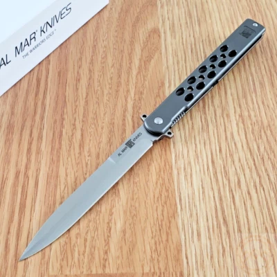 Al Mar Quicksteel Framelock Folding Knife 4" Stainless Blade Steel Construction - Image 1 of 4
