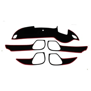 Black w/ Red Velvet Non-Slip Dash & Door Cover for 2017 ~ 2020 Stinger with HUD - Picture 1 of 12