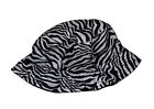 Chapeau de seau à motifs noir et blanc imprimé animal zèbre casquette rave équipement de festival