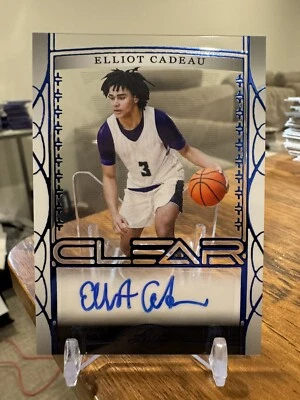 2023 LEAF TRINITY BASKETBALL CLEAR PROSPECT RC AUTO ELLIOTT CADEAU #/35🔥📈 - Image 1 of 2