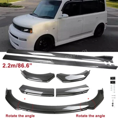 For Scion xB Wagon Carbon Fiber Style Front Bumper Lip Splitter Kit Side Skirt Foto 1 de 4