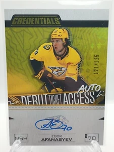 2023-24 UD Credentials Egor Afanasyev Debut Ticket Access Auto Yellow /125 AUTO - Picture 1 of 2