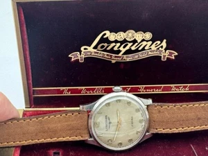 Rare 1943 Vintage Longines WW2 Military Large 38mm Clean Dial Stainless Box RUNS - Picture 1 of 18