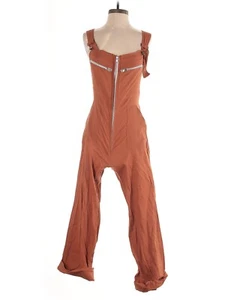 Mono Jen's Pirate Booty Naranja Marrón Talla XS Mezcla de Lino Mono Pantalones Cremallera - Imagen 1 de 9