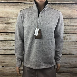 Weatherproof Mens Medium Gray Faux-Fur 1/4 Zip Knit Jacket 1948 NEW NWT $48-A546 - Picture 1 of 1