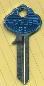 IN-3 KEY BLANK BLUE PLASTIC TOP  - Picture 1 of 1