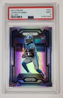 Jahmyr Gibbs (RC) 2023 Prizm Silver #331 PSA 9 DETROIT LIONS Rookie Foto 1 de 2
