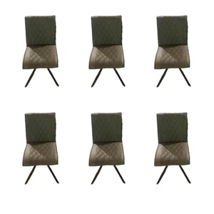 Natura 6er Set Stuhl Cambridge Leder Rebound 401 RBND Taupe Grau Gestell - Bild 1 von 5