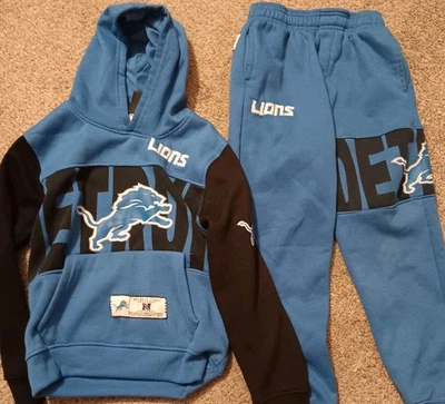 Conjunto de calças de moletom Detroit Lions juvenil grande 10/12 NFL Team Apparel azul - Imagem 1 de 4