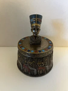 Design Toscano Nofretete Ägyptische Schmuckschatulle Königin Büste Deckel Schmuckschatulle - Bild 1 von 10