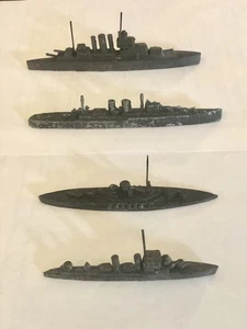4x Vintage (Halbmond / Timpo ?) Waterline Diecast RN Kriegsschiffe/Schlachtschiffe sehr guter Zustand - Bild 1 von 11