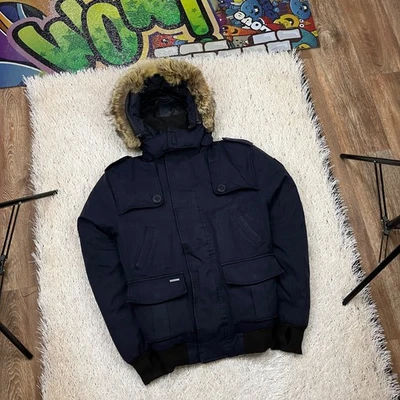 Nobis Cartel Bomber Jacket, Men's Duck Down Parka Color navy size Small - Image 1 of 4
