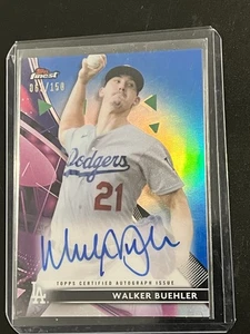 Topps Finest Walker Buehler 2021 refractor automático púrpura/azul LA Dodgers/150 - Imagen 1 de 2