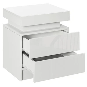 HOMCOM Comodino con Luce LED RGB 2 Cassetti e 16 Colori 45x35x52cm - Foto 1 di 10