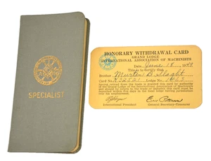 International Association Of Machinists card Certificate 1949 Specialist - Picture 1 of 2