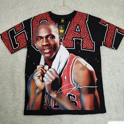 Chicago Bulls Young Michael Jordan Goat AOP Modern Boot Mens L T-Shirt NBA - Image 1 of 4