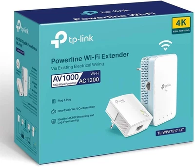 TP-LINK TL-WPA7517 KIT AV1000 GIGABIT POWERLINE AC1200 Wi-Fi EXTENDER - Image 1 of 4