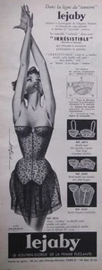 PUBLICITÉ DE PRESSE 1955 LEJABY CORBEILLE DEMI SEINS SOUTIEN-GORGE LINGERIE - Picture 1 of 1