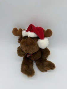 Plüsch Creations Elch Plüschtier Stofftier 10 Zoll Vintage 1995 Weihnachtsmütze - Bild 1 von 4