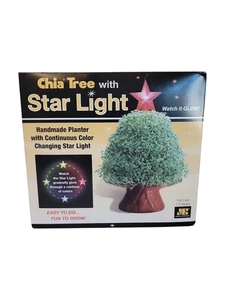 Chia Baum Pflanzgefäß mit Farbwechsel Stern Licht Weihnachten Urlaub Geschenk offene Box - Bild 1 von 10