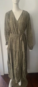Moda Maxi Vestido Para Mujer Fluido Bohemio Manga Larga Talla L Nuevo con Etiquetas - Imagen 1 de 8