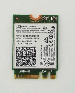 📶 Wifi / BT Network Card Mini PCIe Adapter 🔧 Intel 3165NGW 806723-001 - Picture 1 of 2