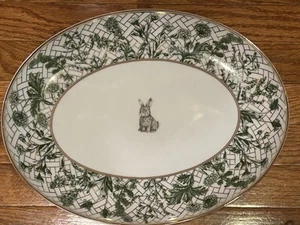 New Williams Sonoma Garden Lattice Bunny Oval Platter - Picture 1 of 5