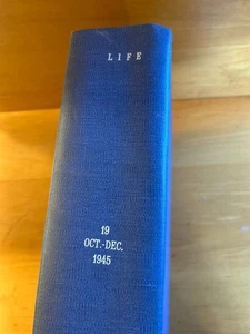 1945 Oct Dec Life Magazines - Library Volume - Bound- See Condition Notes - Imagen 1 de 2