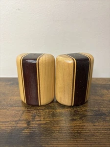 Danish Modern Style zweifarbige Salz- und Pfefferstreuer aus Holz 60er Jahre Ära - Bild 1 von 6