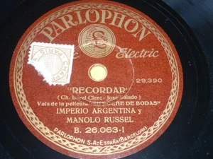 SPAIN 78rpm RECORD Parlophon IMPERIO ARGENTINA & RUSSEL - Bild 1 von 1