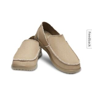 Crocs Men's Santa Cruz Khaki Slip On Loafer Shoes 10128-261 Sizes  11